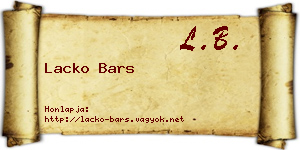 Lacko Bars névjegykártya