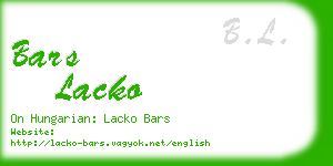 bars lacko business card